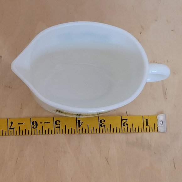 Vintage Pyrex Spring Blossom Gravy Boat Milk Glass Green Crazy Daisy 77-B - Picture 9 of 10